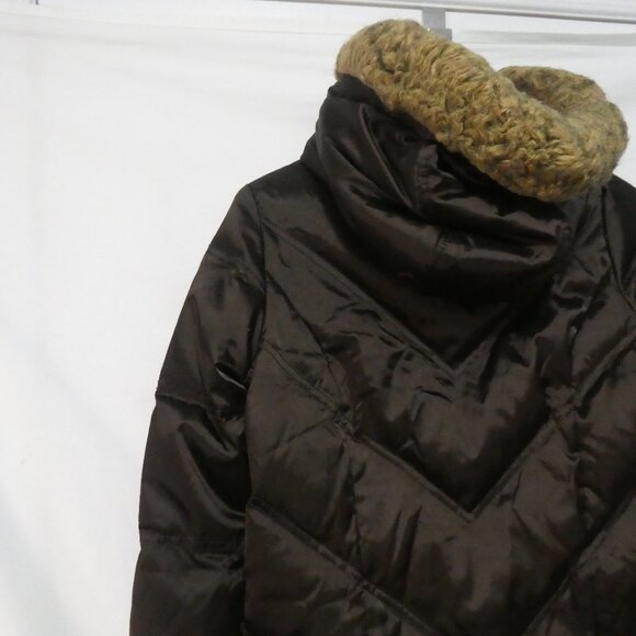 GAP | large (10) | Brown Quilted Hooded Puffer Coat | Removeable Hoodie | GUC - Picture 10 of 15